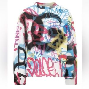 DOLCE & GABBANA Graffiti Sweatshirt All-over multicolor graffiti pattern Size M